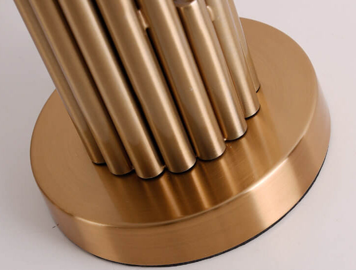 Lámpara de mesa de 1 luz con diseño cilíndrico simple de lujo ligero y moderno de tela 