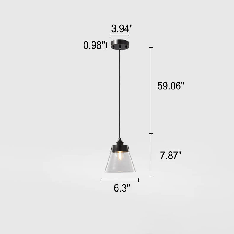 Simple Light Luxury Copper Glass Bell Shade 1-Licht-Pendelleuchte 