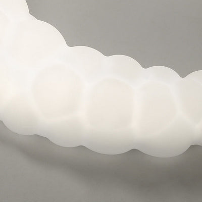 Nordic Minimalist Milk White Crescent LED Flush Mount Ceiling Light