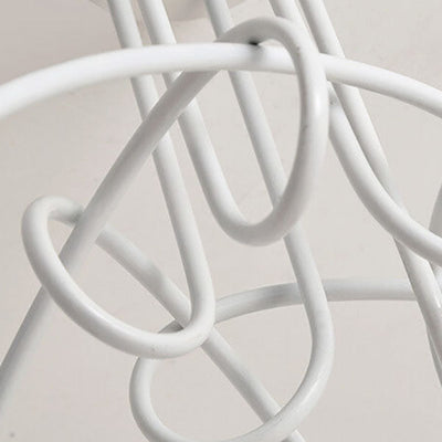 Moderne, minimalistische Eisen Twisted Lines 3/5 Light Semi-Flush Mount Deckenleuchte 