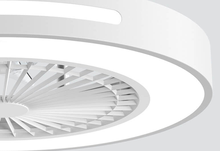 Ventilador de techo con luz LED empotrada de madera cuadrada Nordic Macaron 