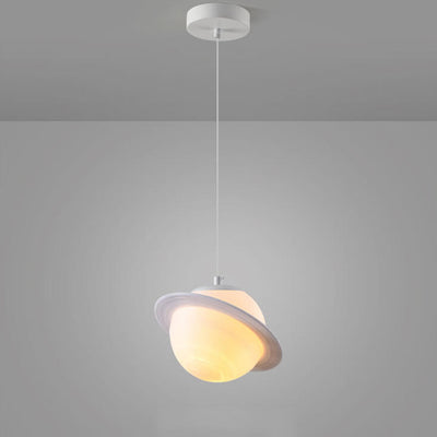 Nordic Creative Saturn Planet 1-Light Semi Flush Mount Ceiling Light