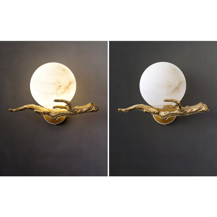 Kreative Luxus Messing Lucite Baumzweig 1-Licht Wandleuchte Lampe 