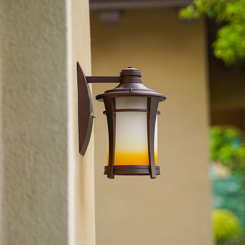 European Industrial Wrought Iron Outdoor Waterproof 1-Light Wall Sconce Lamp