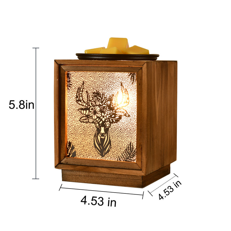 Lampe de table en cire fondue à 1 lumière carrée en bois créatif nordique 