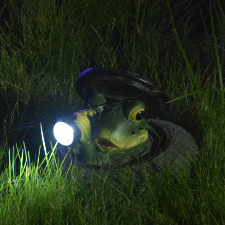 Europäisches kreatives Elfen-Frosch-Harz-Solar-LED-Rasen-Bodeneinsatz-Landschaftslicht im Freien