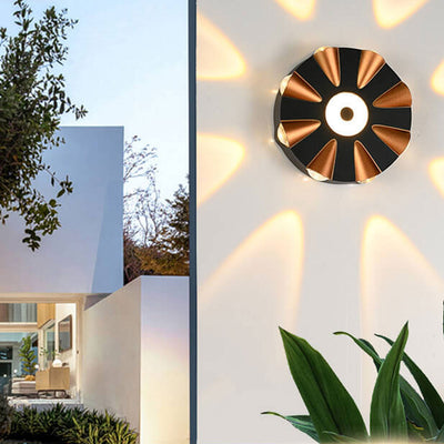 Modern Creative Round Aluminum Outdoor Waterproof LED Wall Sconce Lamp