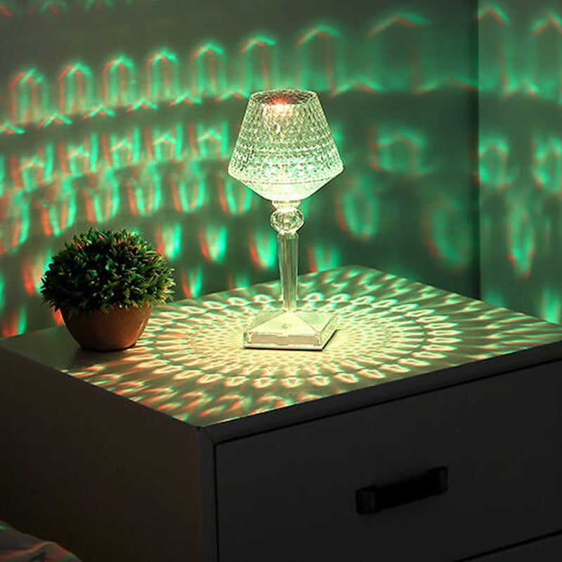 Lampe de Table créative en verre de vin en diamant acrylique, veilleuse décorative en forme de prune 