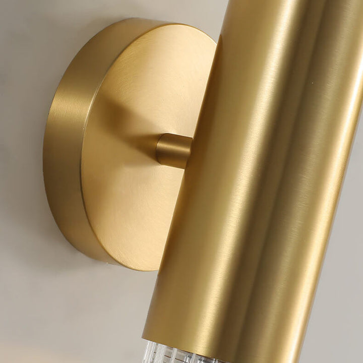 Moderne Leichte Luxus Lange Gold Klare Kupfer Glas 1-Licht Wandleuchte Lampe 