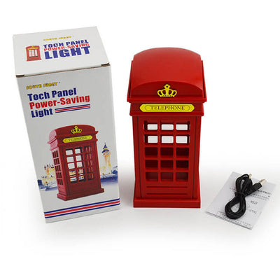 Retro Touch Creative British Phone Booth Design LED Night Light Table Lamp