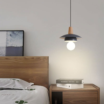 Nordischer minimalistischer kreativer Doppelschicht-Lampenschirm 1-Licht-Pendelleuchte 