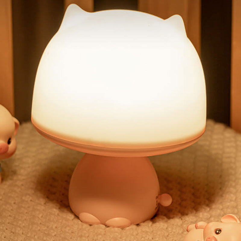 Lampe de Table Intelligente LED Rechargeable avec Veilleuse Créative en Forme de Dessin Animé 