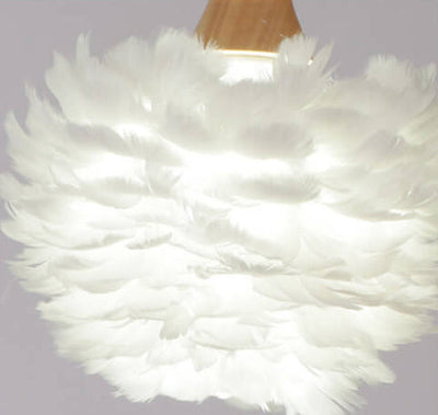 Lampe de Table 1 Lumière avec Tige de Pêche à Plume Créative Moderne 