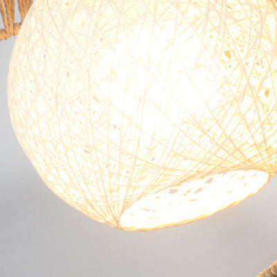 Japanese Creative Moon Rattan Weaving 1-Light Pendant Light