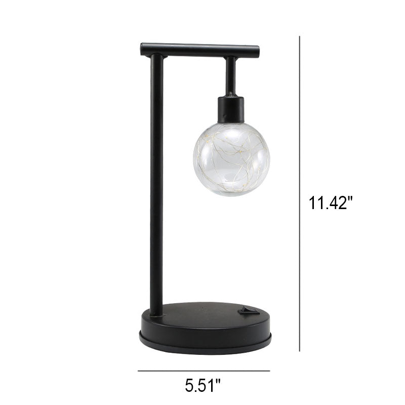 Simple Ball Shade Iron LED USB Battery Night Light Table Lamp