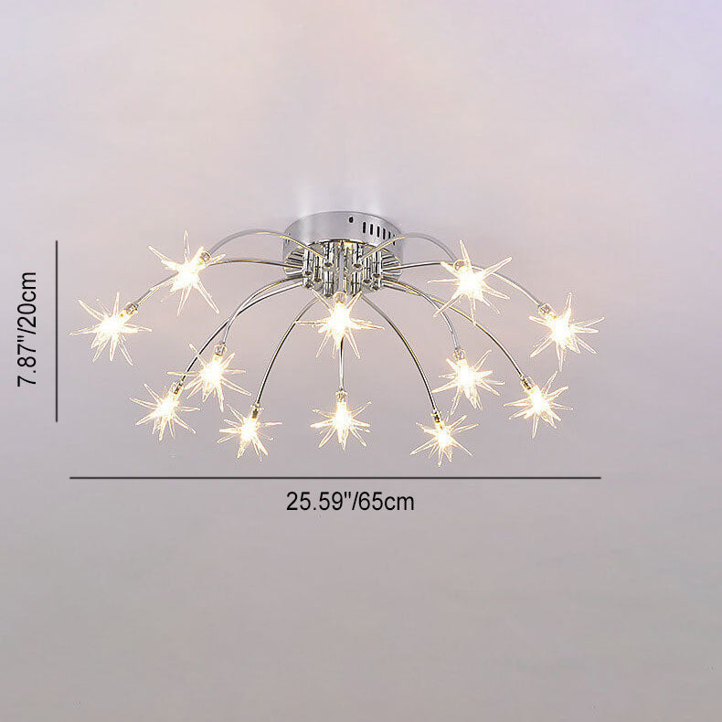 Contemporary Creative Full Of Star Iron 12/21/28 Light Flush Mount Ceiling Light For Living Room