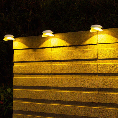 Outdoor Solar Round ABS Waterproof Fence Wall Sconce Lamp
