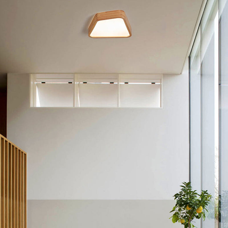 Modern Japanese Log Geometry Shape LED Flush Mount Ceiling Light