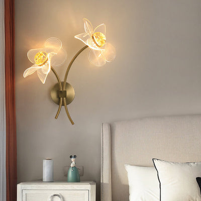 European Creative Lotus Flowers  Acrylic LED Wall Sconce Lamp