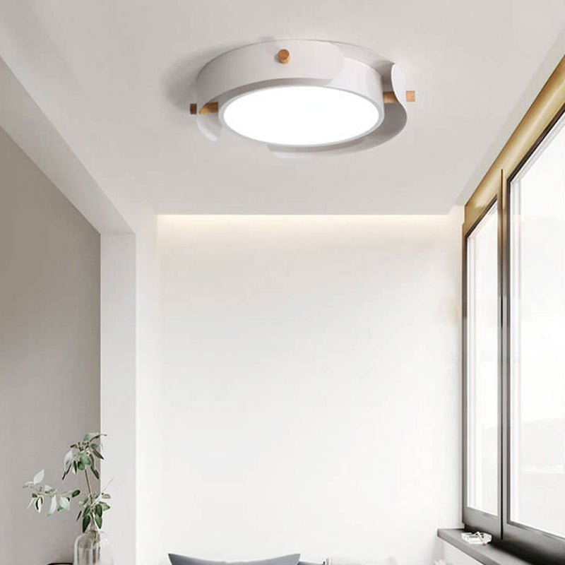 Nordic Simple Log Round LED Flush Mount Light