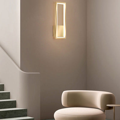 Creative Light Luxury Rectangular Hollow Ring Design LED Wall Sconce Lamp