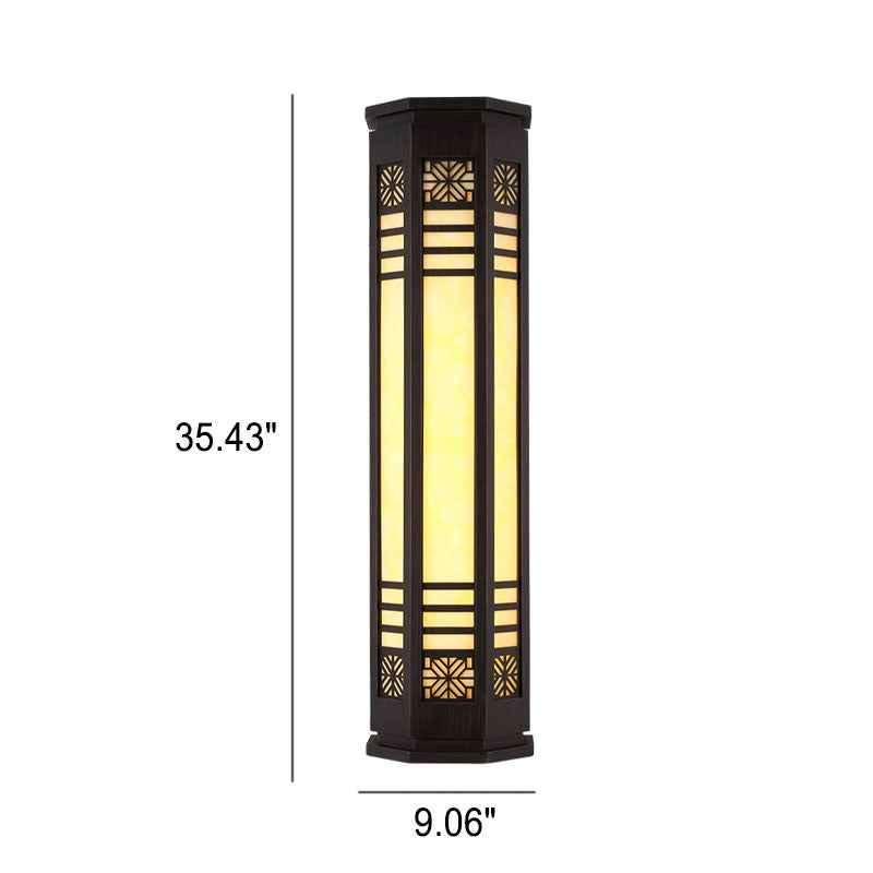 مصباح حائط LED خارجي مقاوم للماء من الفولاذ المقاوم للصدأ الكلاسيكي الحديث بتقليد الرخام 