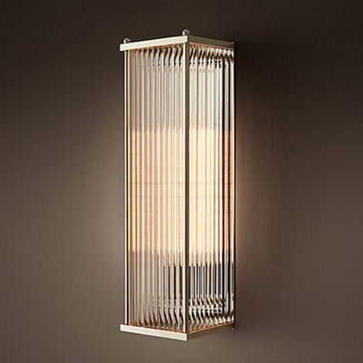 Modern Light Luxury Rectangular Hardware Glass 1-Light Wall Sconce Lamp