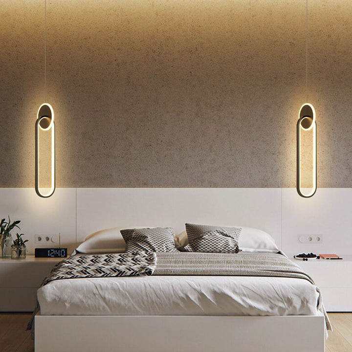 Suspension LED avec boucle noire créative nordique 