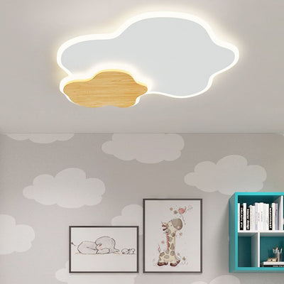 Japanese Minimalist Cloud Log Acrylic LED Flush Mount Lighting