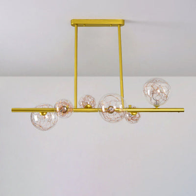 Nordic Creative Magic Bean Golden Strip Island Light 6/8/10 Light LED Kronleuchter 