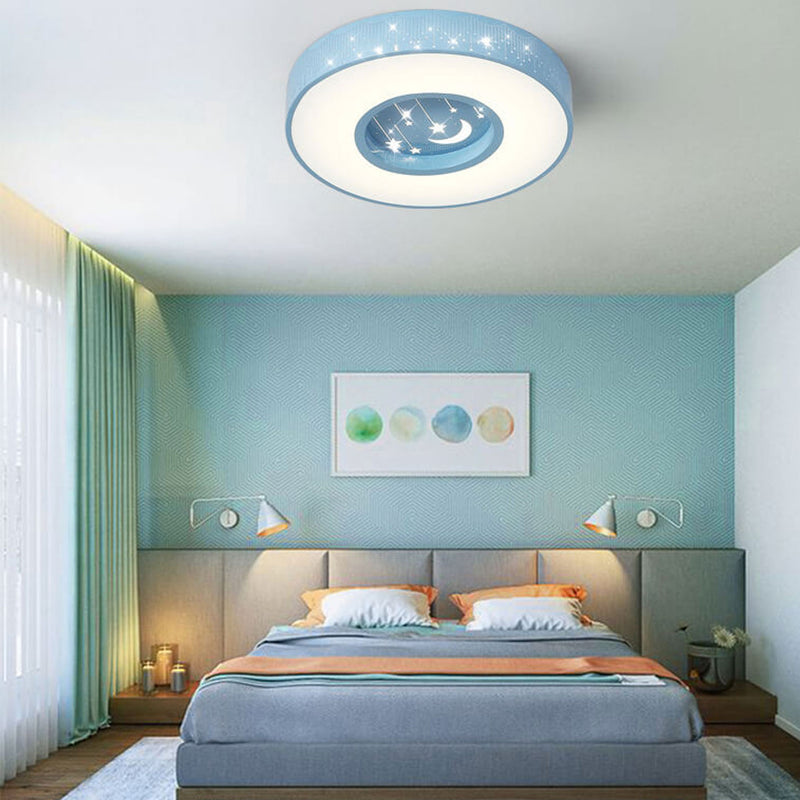 ضوء السقف الدائري LED للأطفال بتصميم حديث وبسيط مع سماء مرصعة بالنجوم 