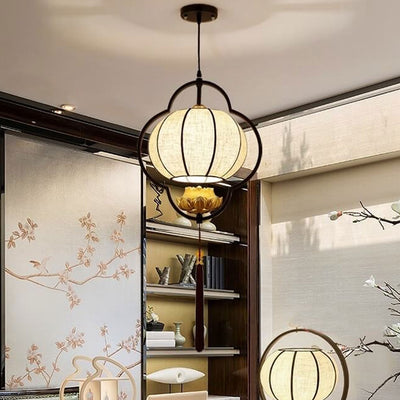 Chinese Retro Light Luxury Wrought Iron 1-Light Pendant Light