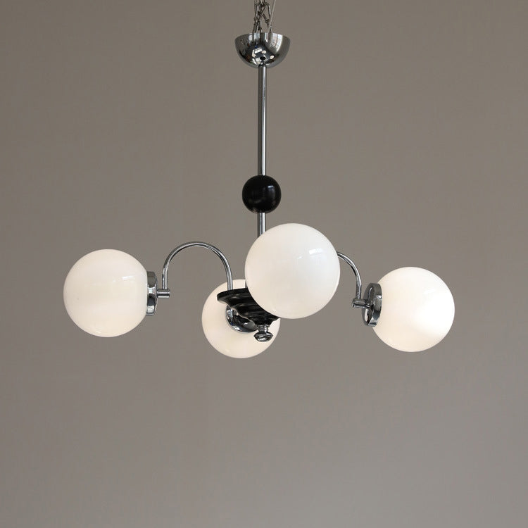 Lustre en verre cuivre traditionnel français Orb 3/4/5 lumières pour salon 