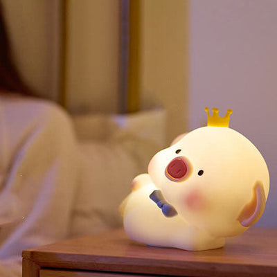 Cute Piggy Silicone LED Night Light Bedside Table Lamp