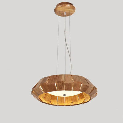 Modern Wooden Southeast Asian Style LED Flush Mount Light