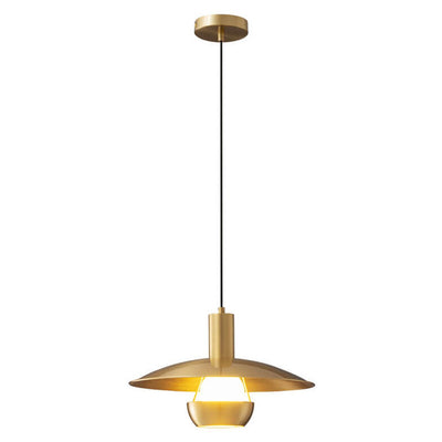 Nordic Minimalist All Brass Flying Saucer Design 1-Light Pendant Light