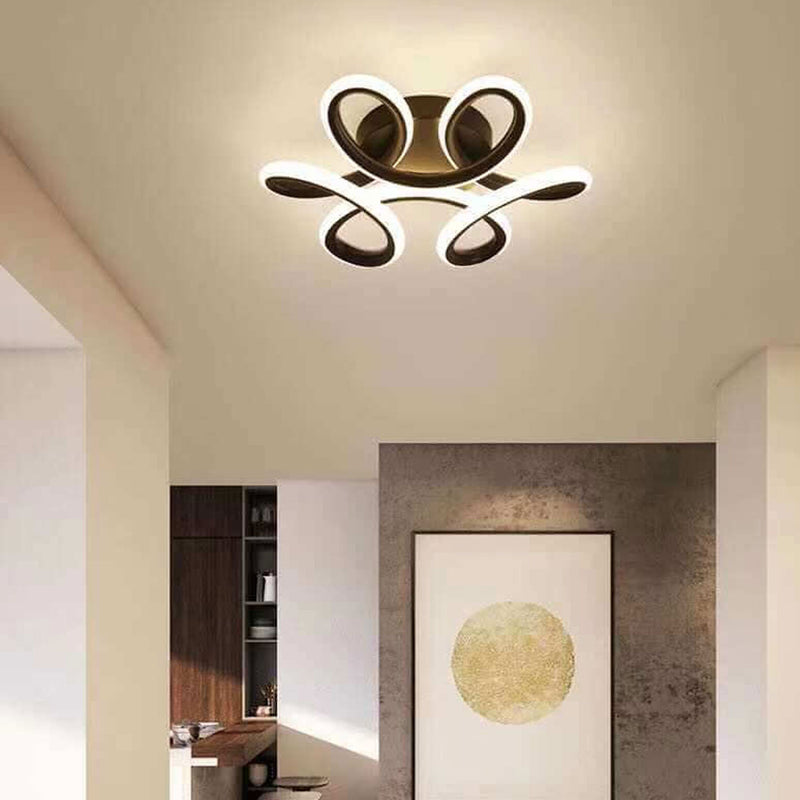 Modern Creative Curve Flower Shape LED Flush Mount Ceiling Light