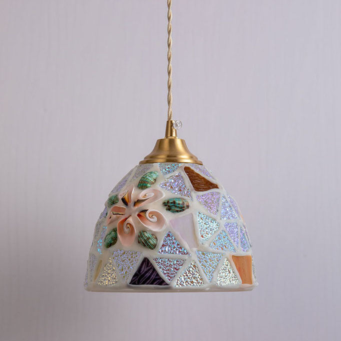 Nordic Vintage Colorful Shell 1-Licht Pendelleuchte 