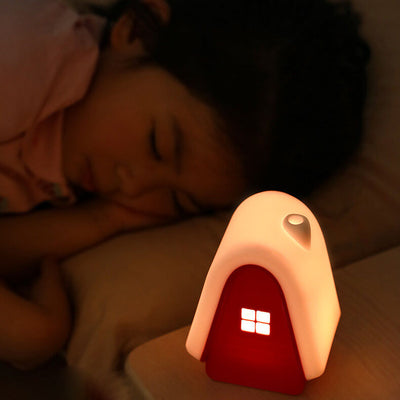 Modern Cartoon Snow House Silicone USB Rechargeable LED Night Light Table Lamp
