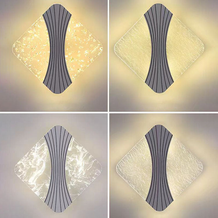 Moderne minimalistische runde Diamant-Hardware Acryl LED Wandleuchte Lampe für Schlafzimmer 