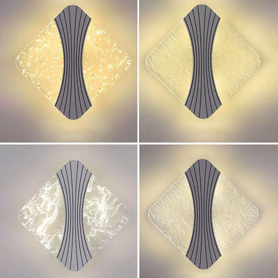 Applique Murale LED en Acrylique avec Matériel en Diamant Rond Minimaliste Moderne pour Chambre 