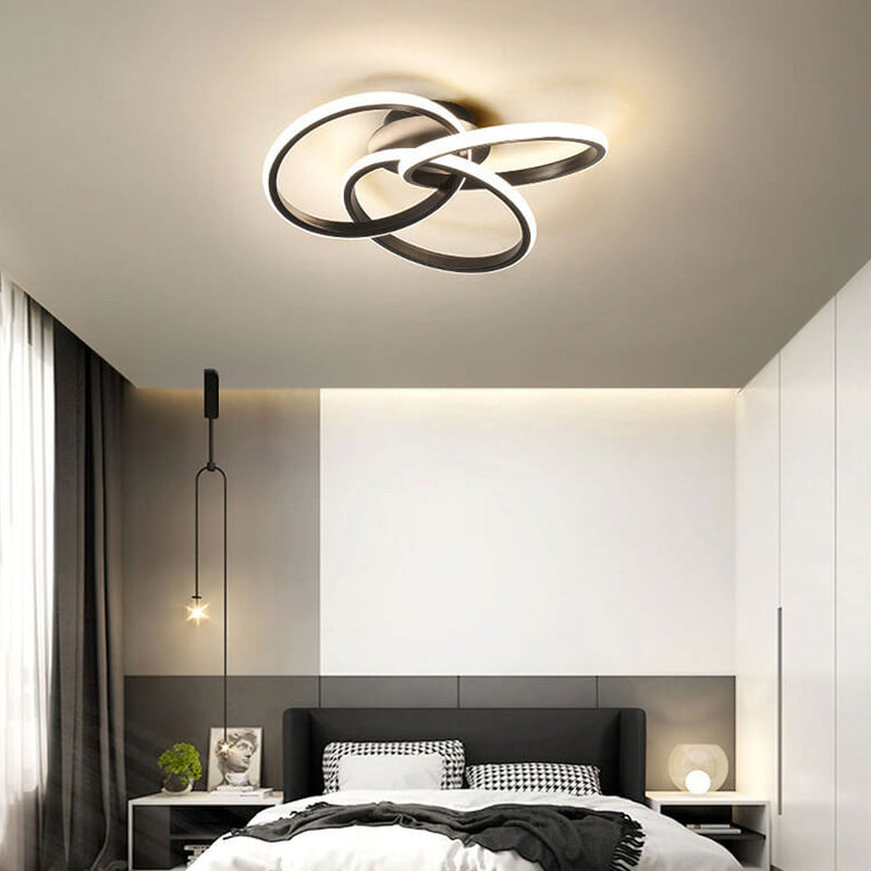 Nordic Light Luxury Ring Staggered Overlap Design LED Flush Mount Light