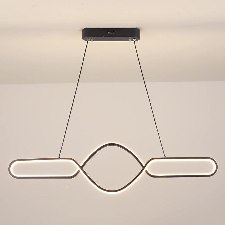 Modern Minimalist Bow Line Island Light LED Chandelier