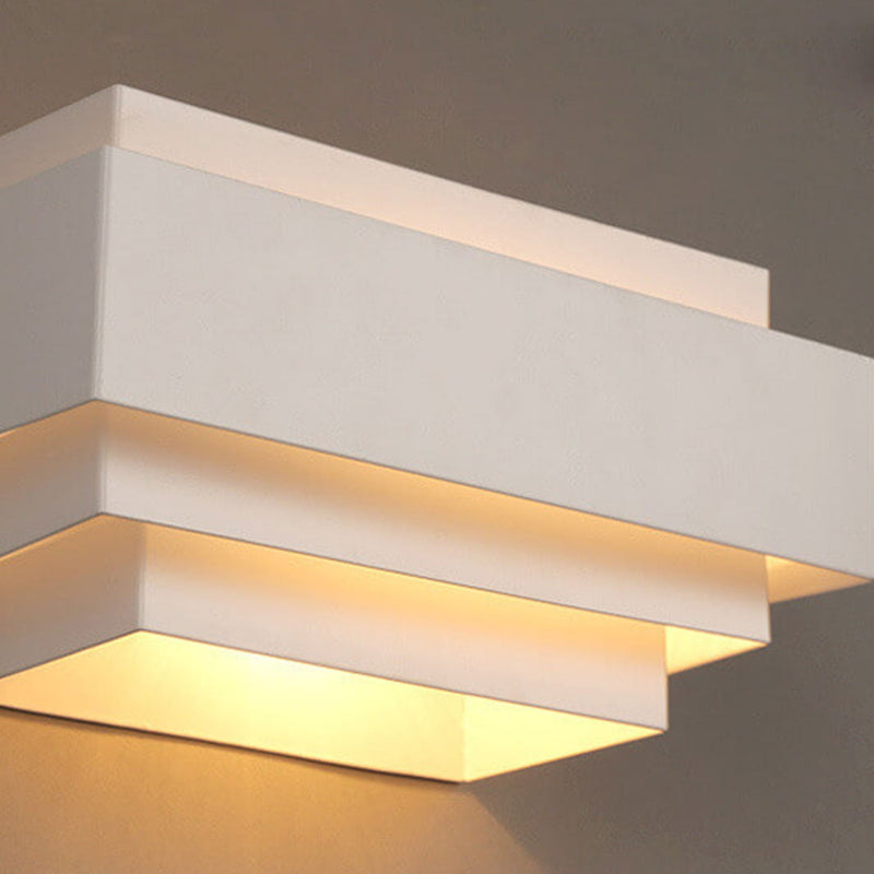 Modern Square Geometric Cascade Iron 1-Light Wall Sconce Lamp
