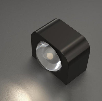 مصباح حائط LED مضيء لأعلى ولأسفل بتصميم مكعب مستطيل مستدير من النحاس العصري البسيط لغرفة النوم 