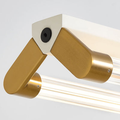 Modern Minimalist Long Strip Acrylic Iron LED Induction Dimmable Island Light Chandelier