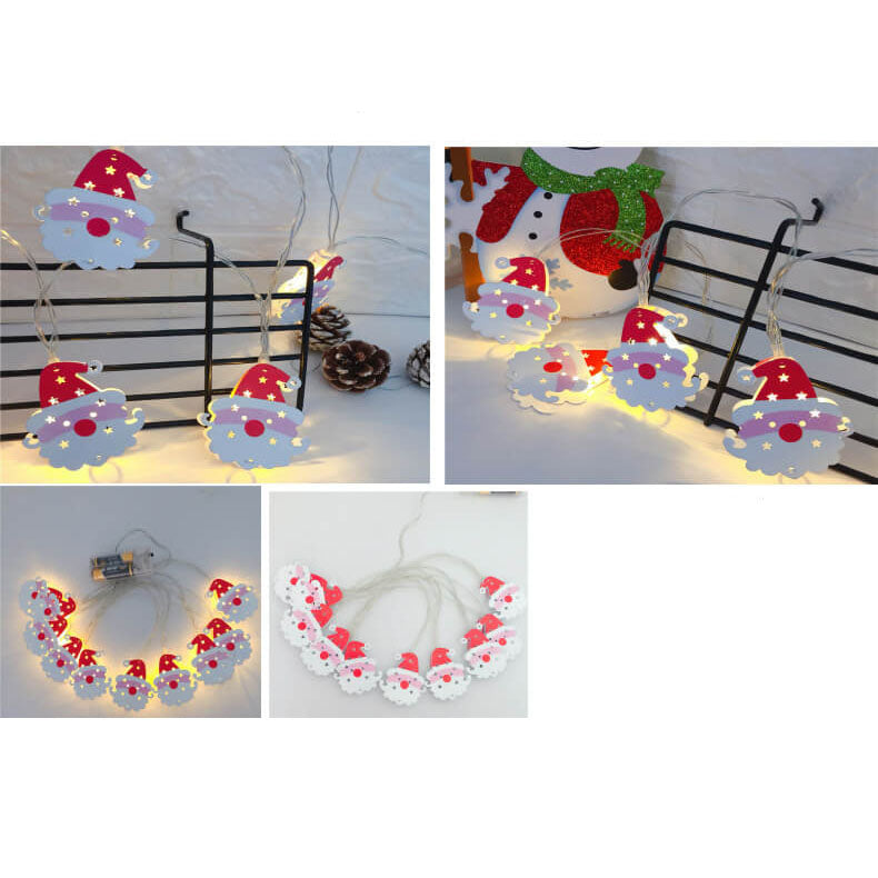 Guirlande lumineuse décorative de Noël Peinte cloches élan Boîte à piles LED Guirlande lumineuse 
