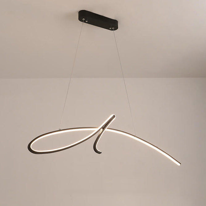 Lámpara de Araña LED de Línea de Arco Minimalista Moderna de Aluminio para Isla 