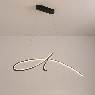 Moderner, minimalistischer LED-Kronleuchter aus Aluminium mit Arc-Line-Insellicht