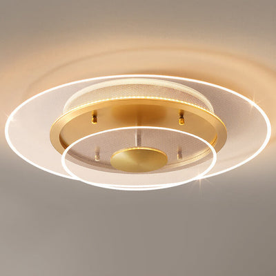 Modern Light Luxury Round Acrylic Gold LED Flush Mount Ceiling Light